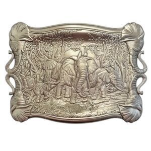 Vintage 1987 Arthur Court Elephant Safari Jungle Serving Tray